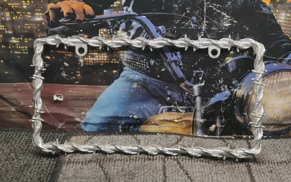  Barbed Wire License Plate Frame, Chrome, 1 Frame