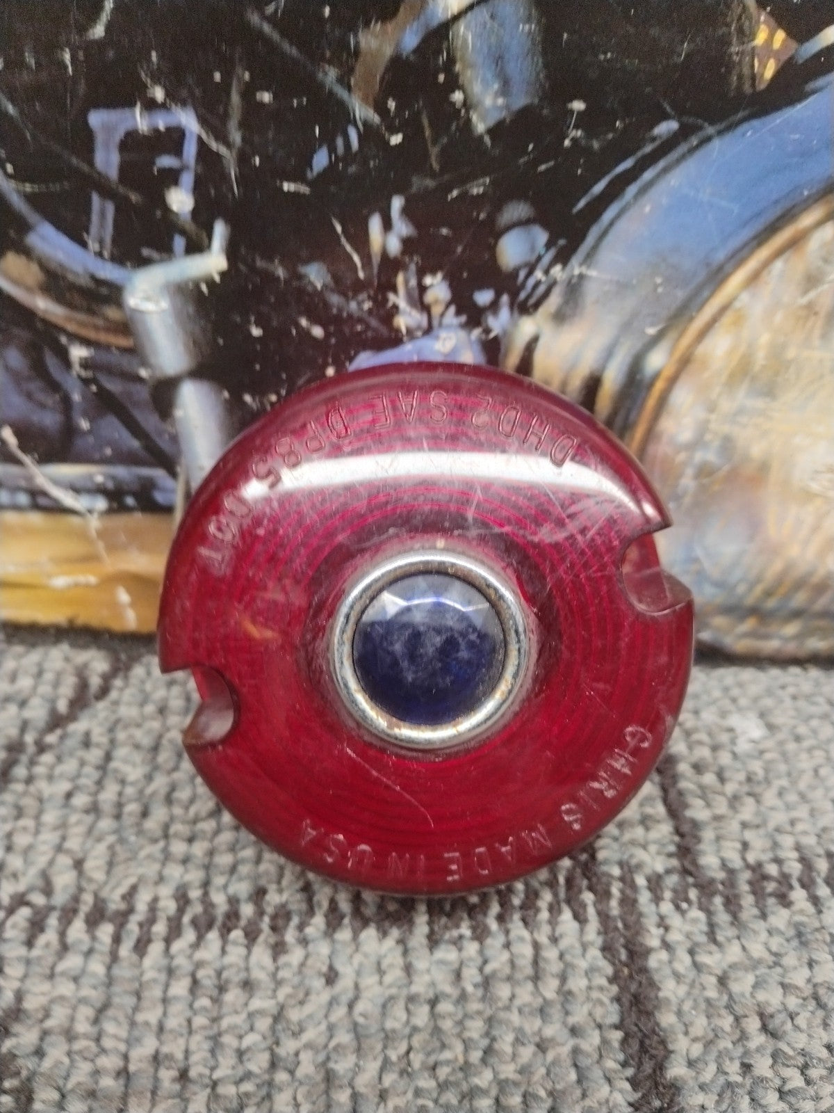 V-Twin Turn Signal Lens Red with Blue Dot for Harley Davidson 