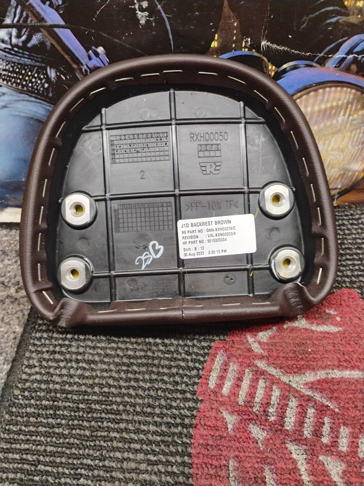 Genuine Royal Enfield Brown passenger Backrest Pad 