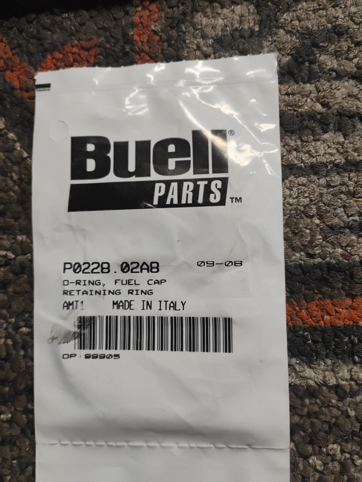 Buell OEM Fuel Cap Retaining Ring O-Ring P0228.02AB NOS