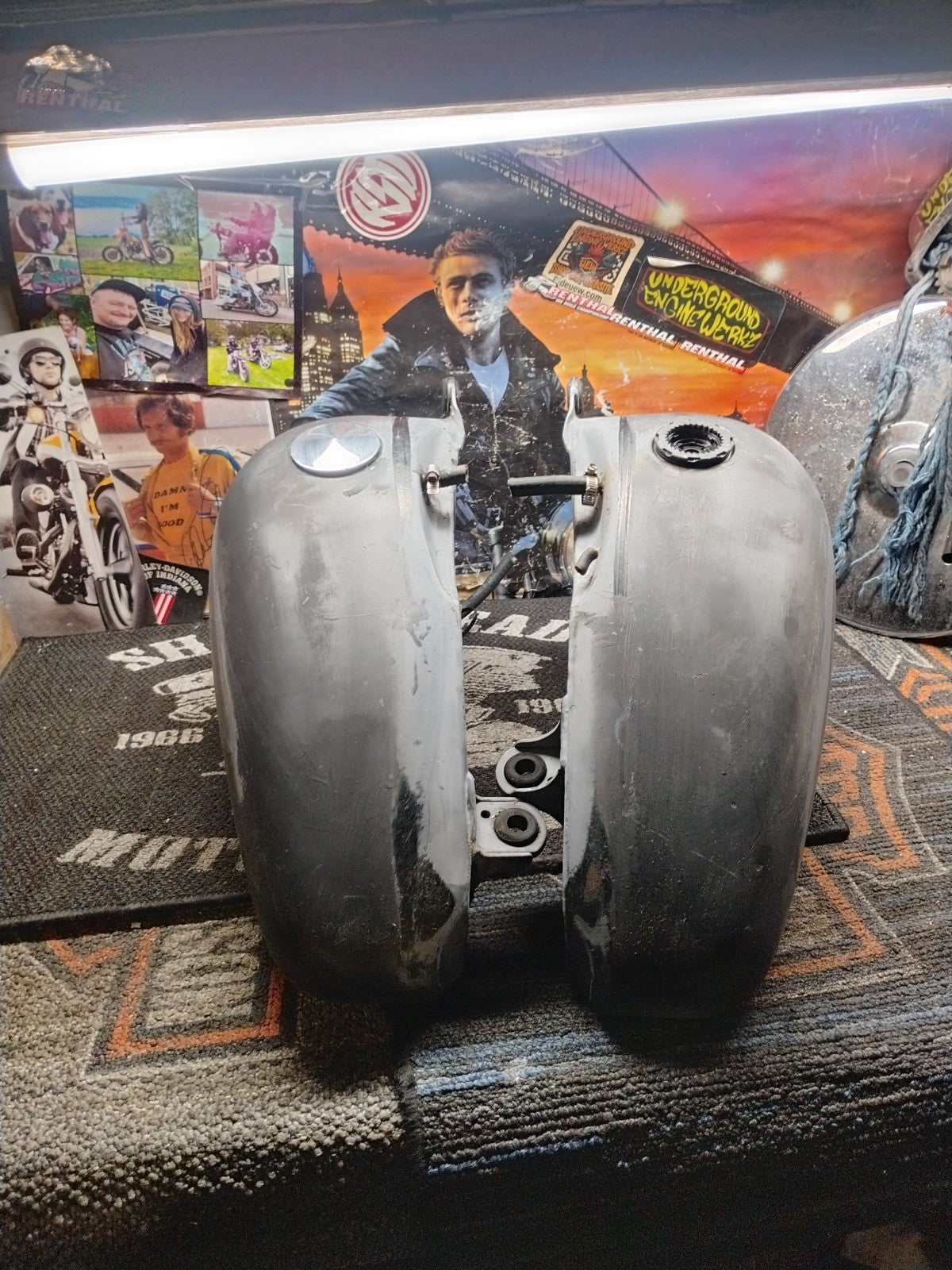 Harley-Davidson Softail Split Gas Fuel Tank Set Raw Steel OEM