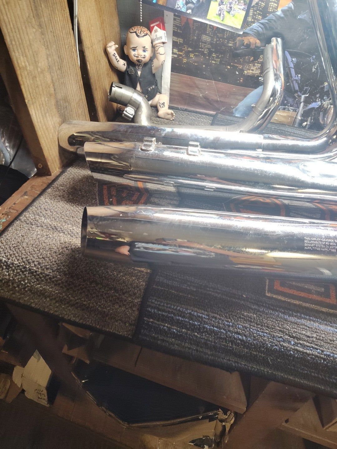 Harley Davidson M8 Exhaust Syst/Chrome 64900236A Slash Tip SlipOn Mufflers