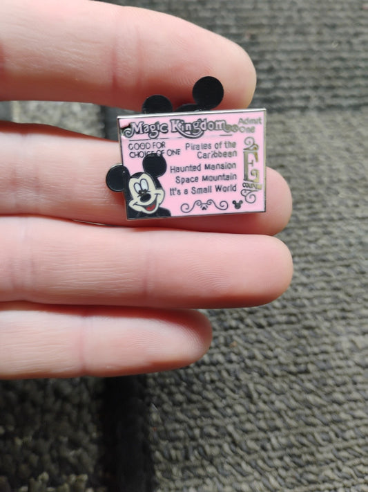 WDW Cast Lanyard Series #3 Magic Kingdom Ticket E Mickey Mouse Disney Pin 34269