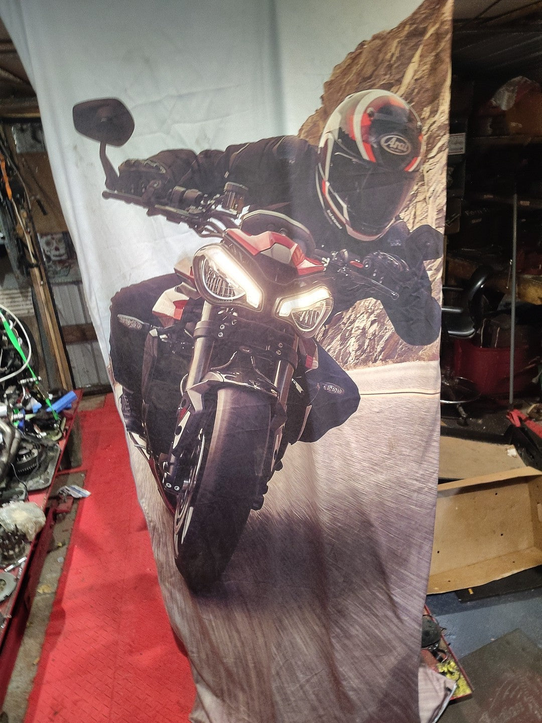 8 Ft Tall Triumph Street Triple 765 RS Flag Banner Advertisement