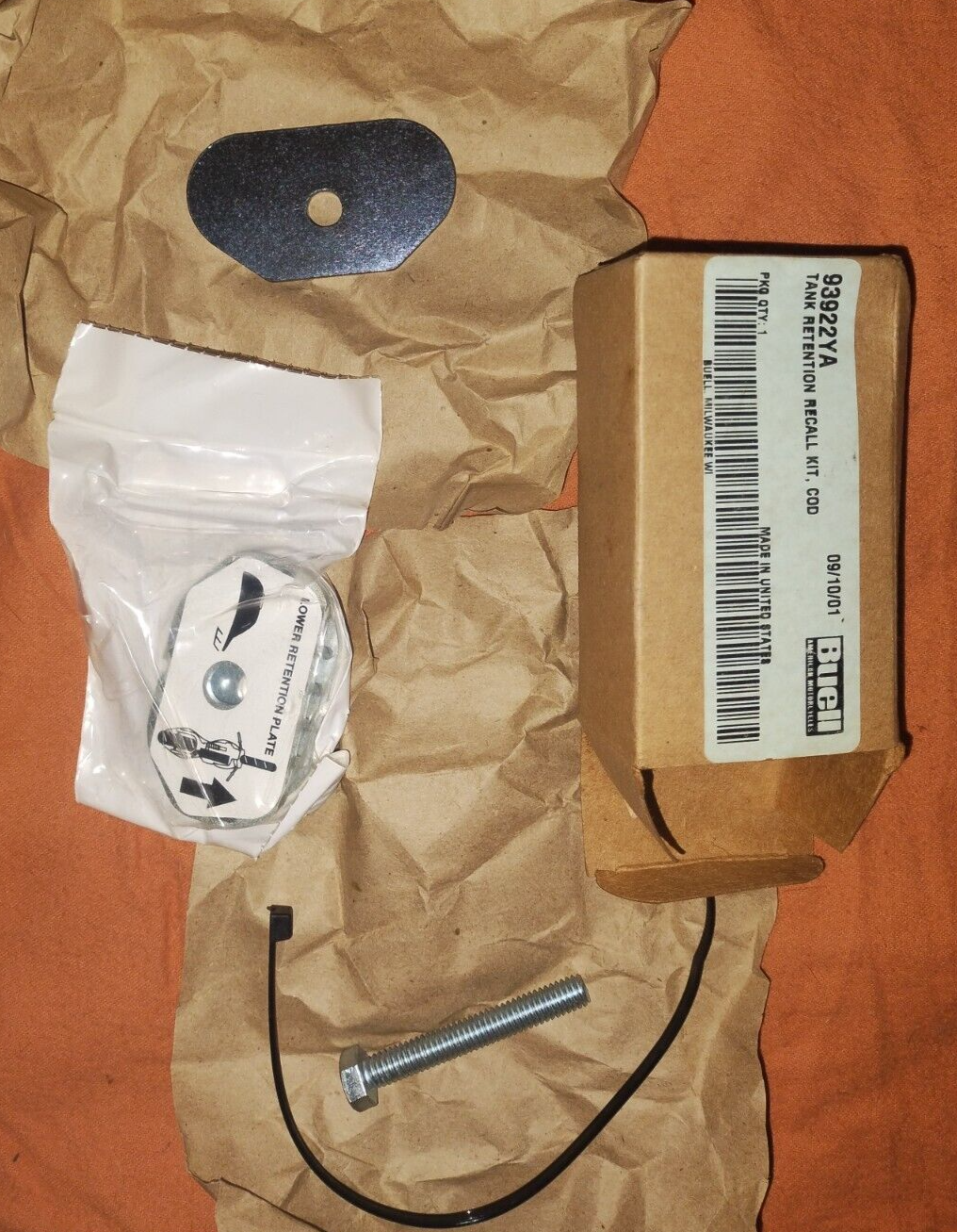 Buell Motorcycle gas Tank Retention Recall Kit