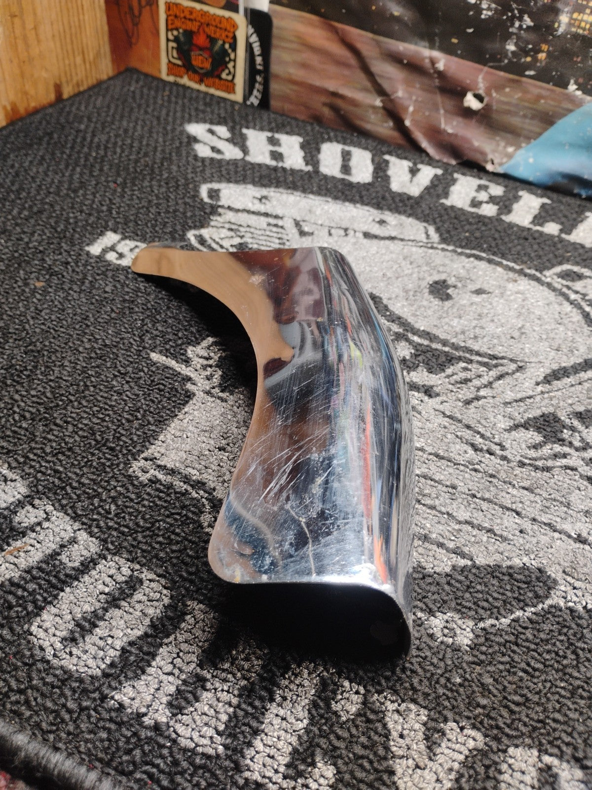 AMF Harley-Davidson 65707-77 Chrome Left Vertical Exhaust Heat Shield