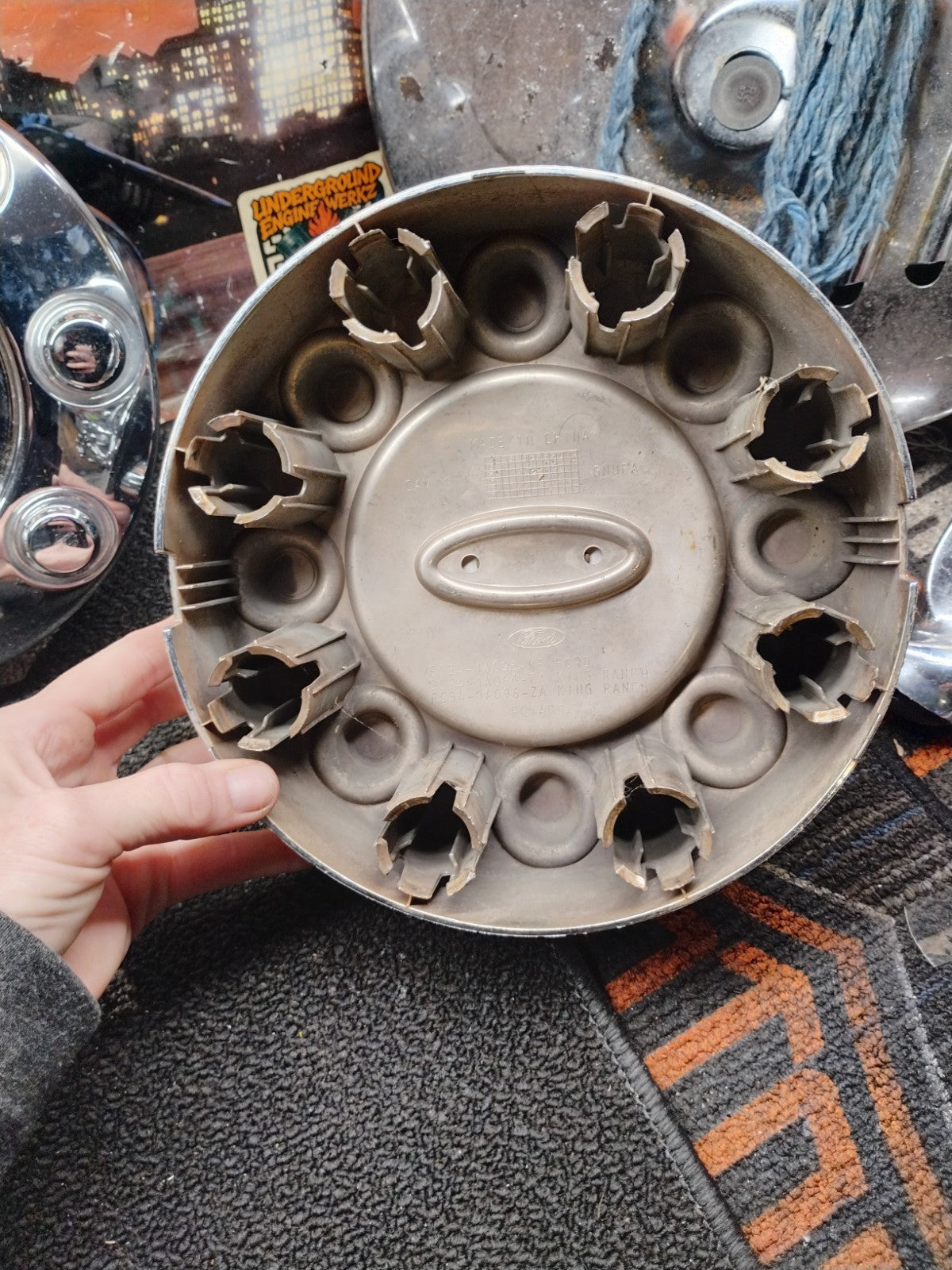 Set of 4 OEM Ford King Ranch Center Caps Chrome Hub Covers
