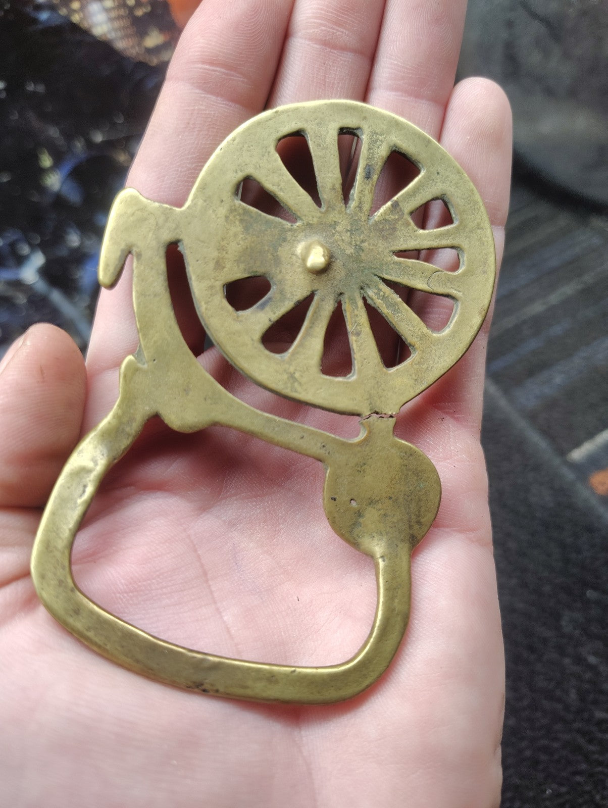 Vintage Solid Brass High Wheel Bicycle Belt Buckle Penny Farthing Cyclist