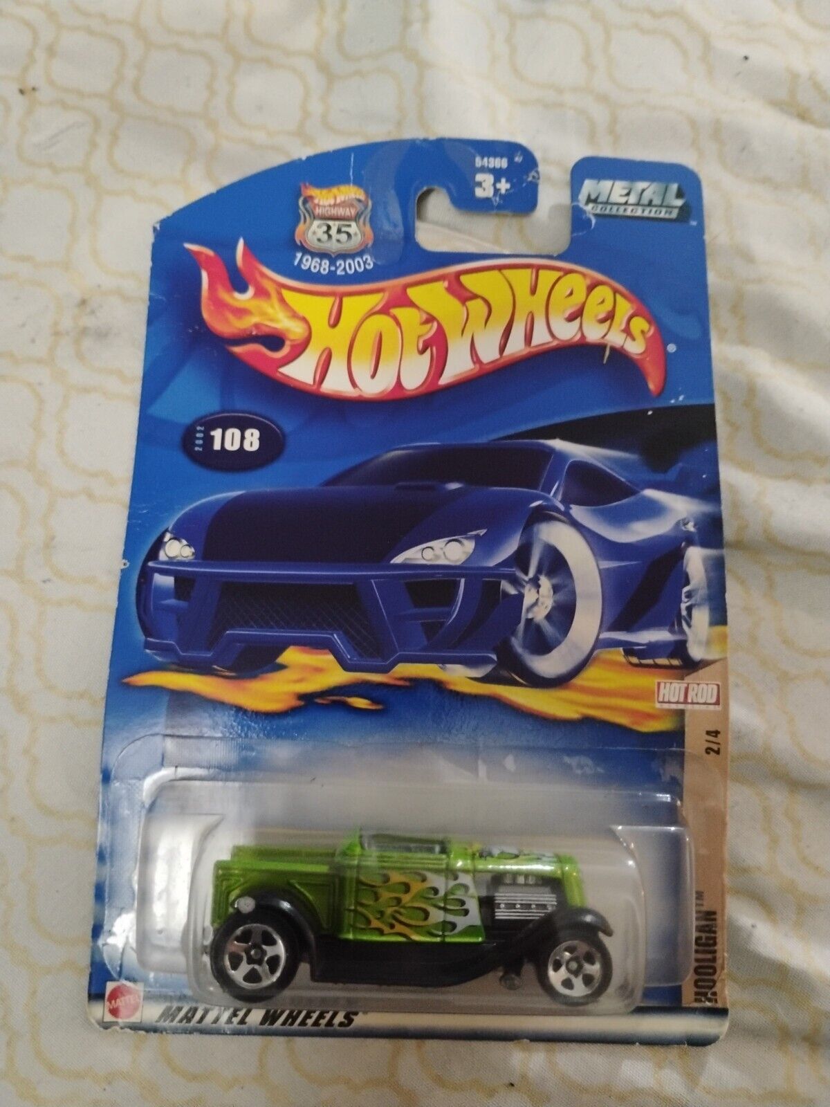 2002 Hot Wheels #108 Hot Rod Magazine Series 2/4 HOOLIGAN Green w/5 Spoke Wheels