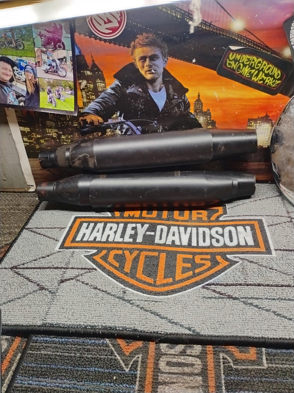 Genuine 14-23 Harley Davidson XL1200 883 Sportster Slash Cut Slip On Muffler Set