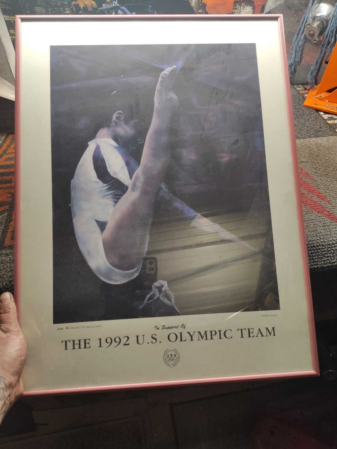 1992 US OLYMPIC GYMNASTICS TEAM 18x24" Framed OFFICIAL Poster by PATRICIA CAJIGA
