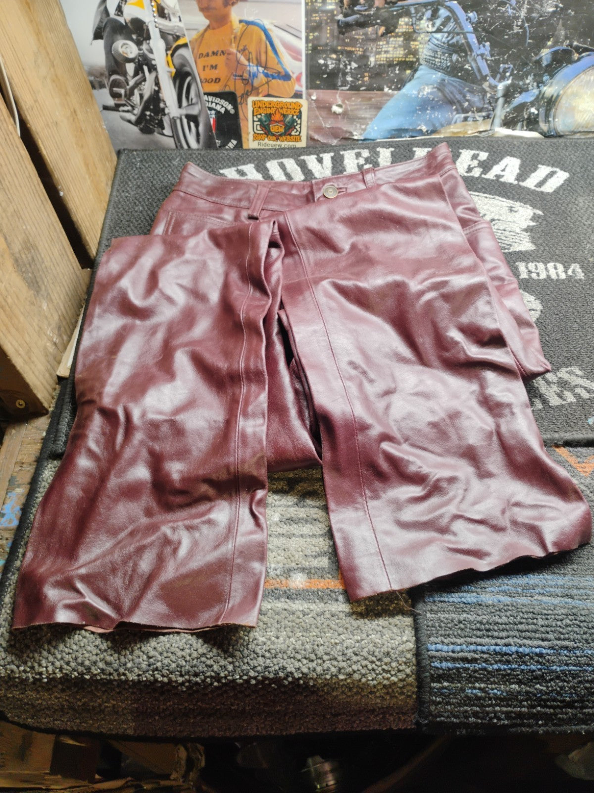 Wilsons Leather Maxima Oxblood Red Leather Pants Women's Size 6 Vintage