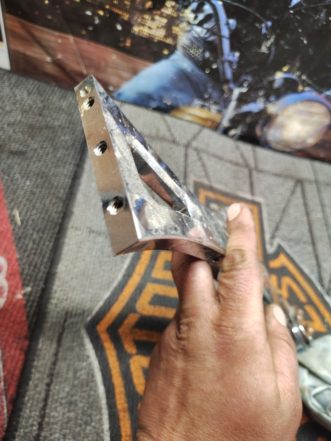 Rear Brake Caliper Mount License plate Bracket Harley Softail 87-99 Custom FXST