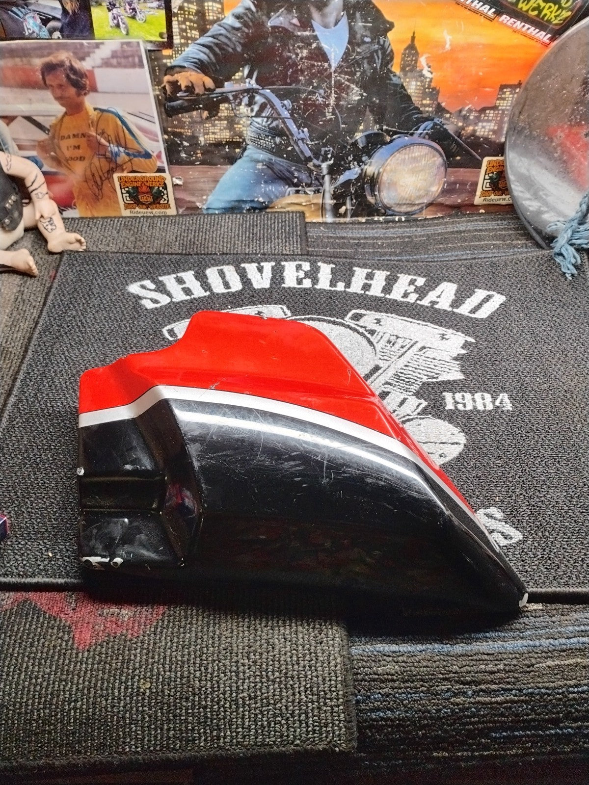 Harley Davidson FLHTC Touring 09-up LH Side Cover OEM Ember Red/Merlot 66250-09