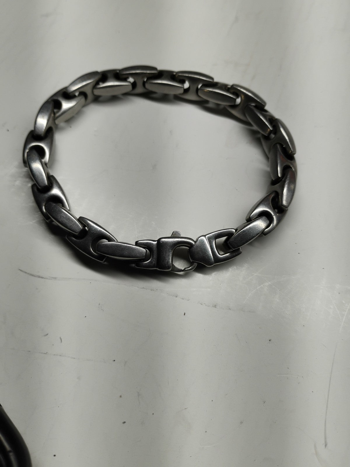 Stainless Steel Brushed Mens Link Bracelet 8.25"