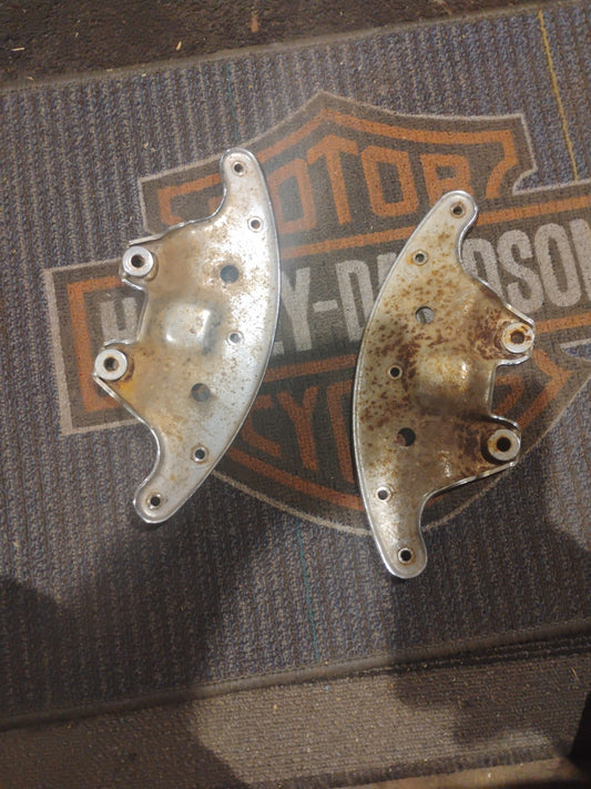 Harley chrome Shovelhead FL front fender mounts brackets supports