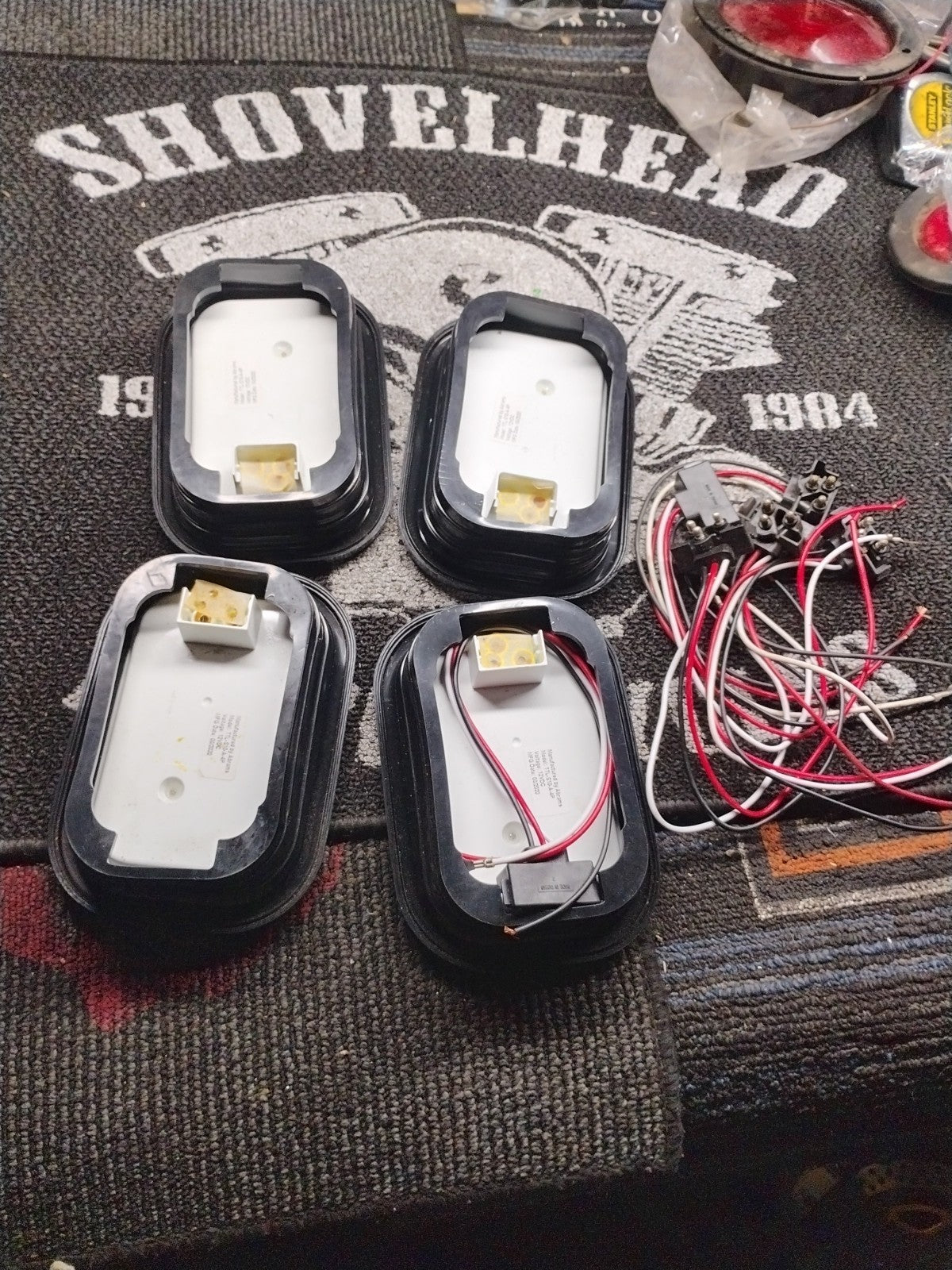 Amber 5" x 3" Rectangular LED Tail Lights DOT 80 Inch Trailer Tow Truck