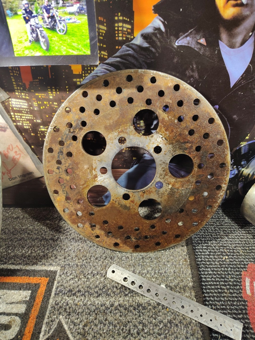 10 inch Drilled Front Brake Disc fits Harley Davidson