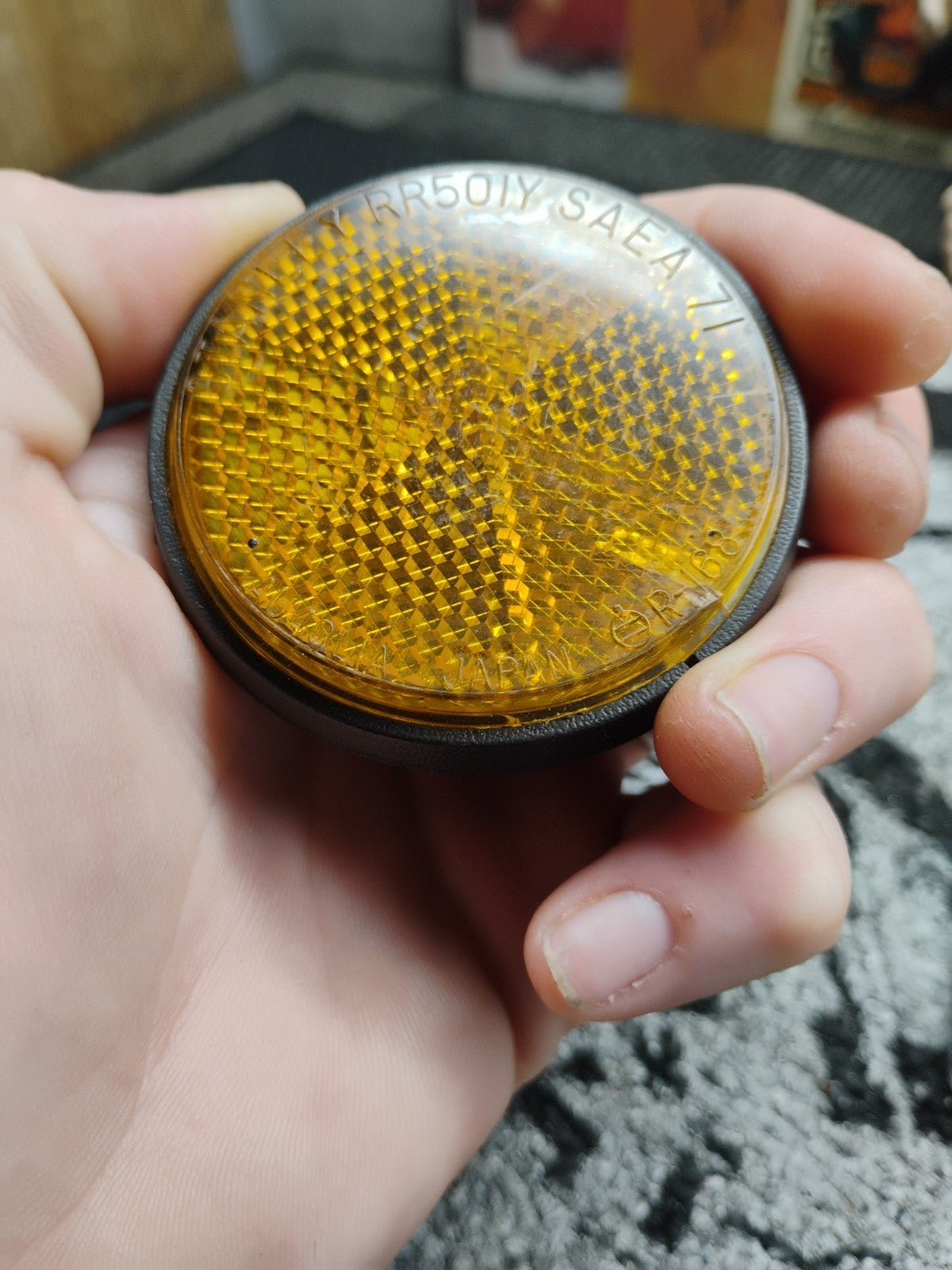 Stanley RR501Y SAE Vintage Amber Yellow Reflectors Honda Suzuki 072-1042 PAIR