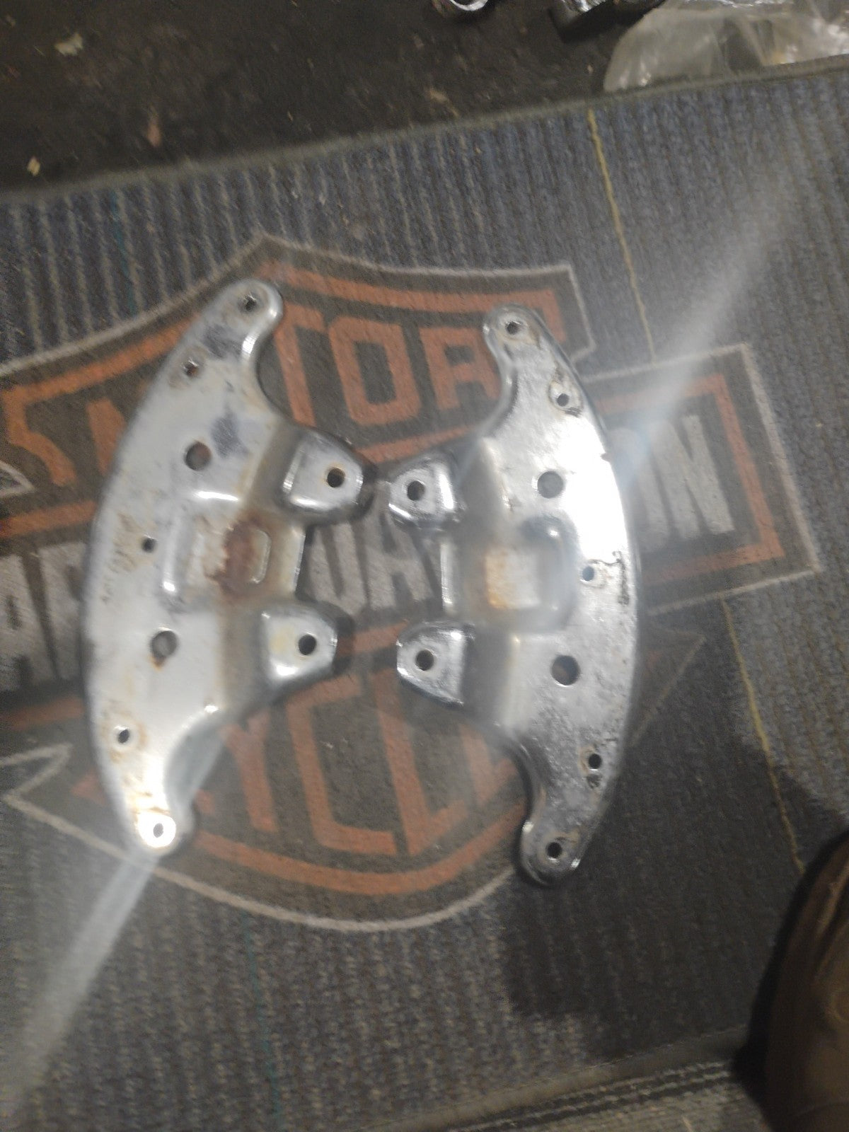 Harley chrome Shovelhead FL front fender mounts brackets supports