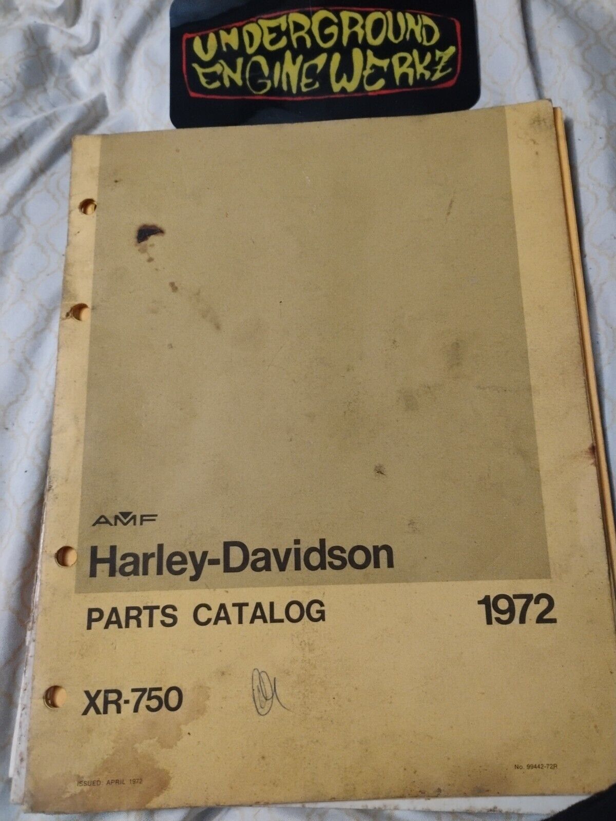 Harley-Davidson 1972 and 1973 AMF XR-750 Parts Catalog 99442-72RA