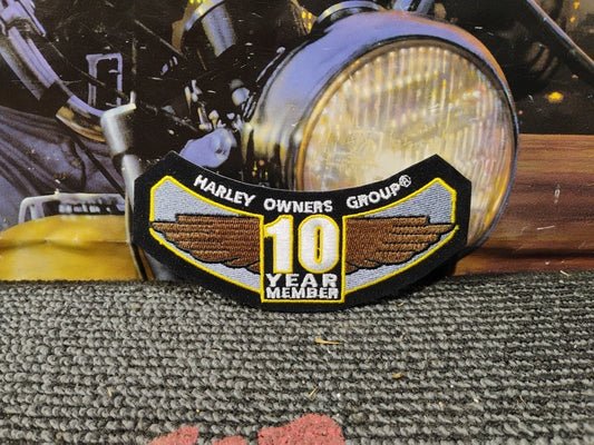 Harley Davidson HOG 10 Year Member Jacket Patch Black Wings - New