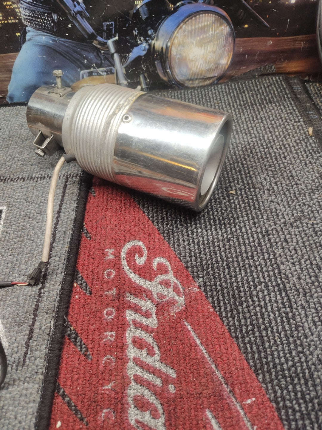 Exhaust Chrome Muffler TIP Lighted Afterburner 1 1/4" - 2" Green Light Color