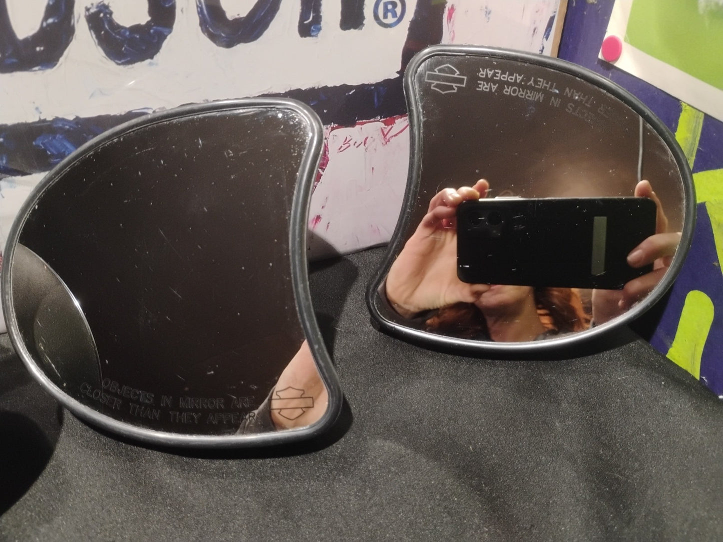 2014-2023 Harley Touring Batwing Fairing Side Mirrors Pair OEM A047108 46R-02806