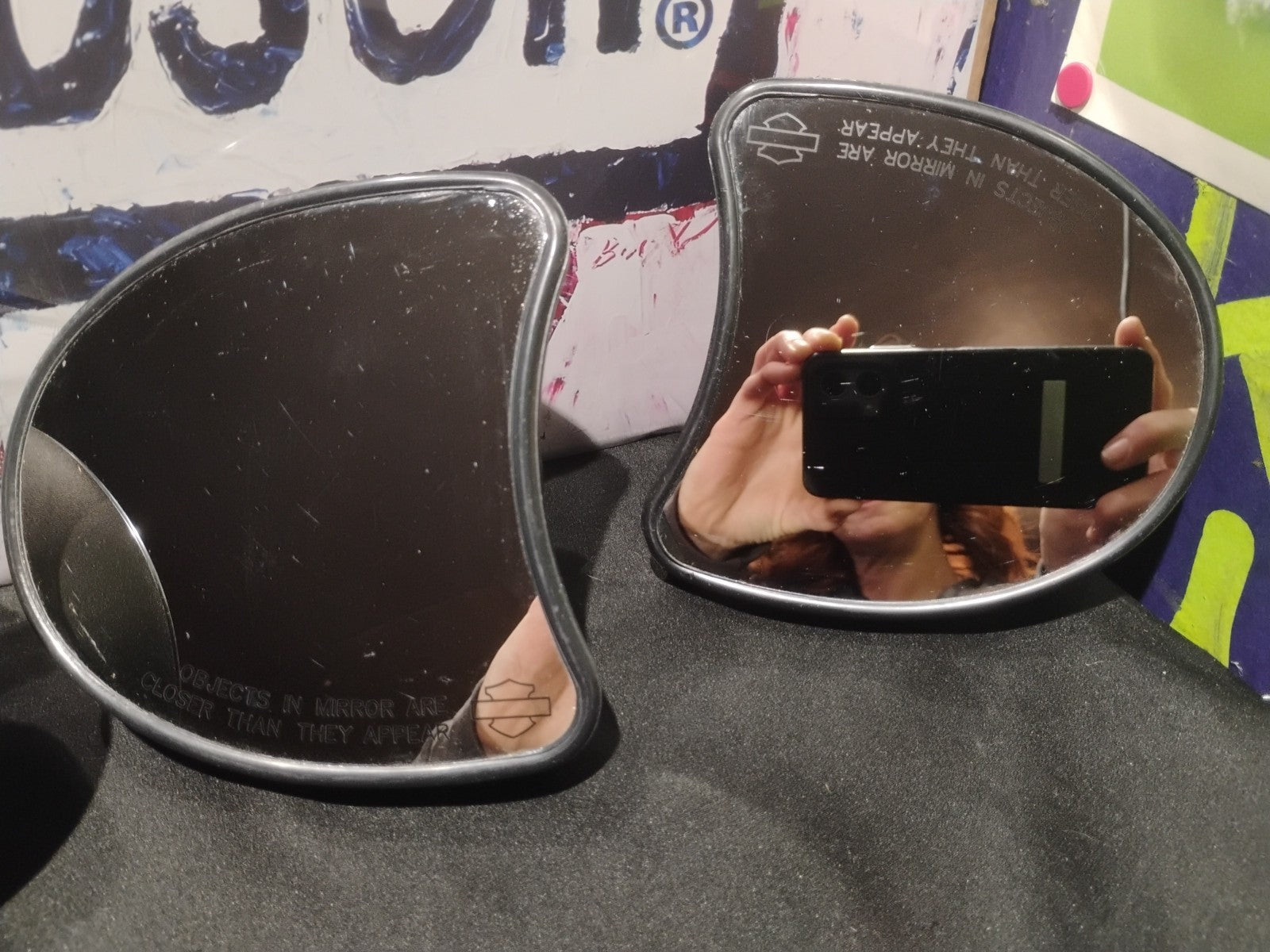 2014-2023 Harley Touring Batwing Fairing Side Mirrors Pair OEM A047108 46R-02806