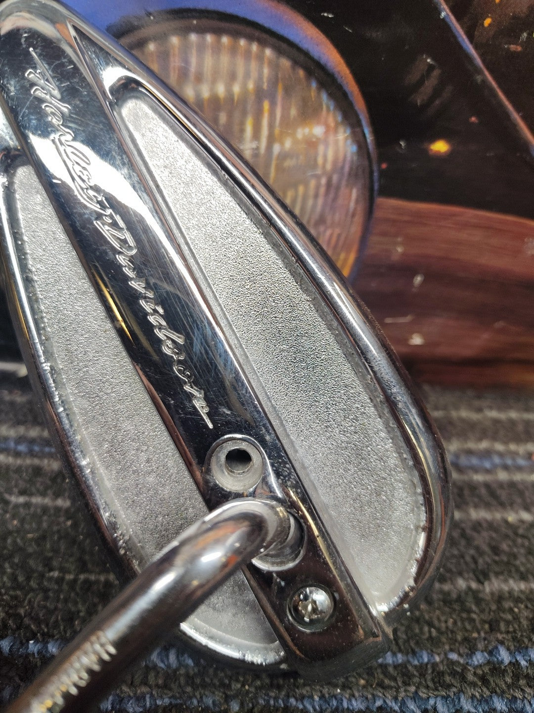 Harley Dyna Sportster Softail FXR & Sportster Right Chrome Rear View Mirror