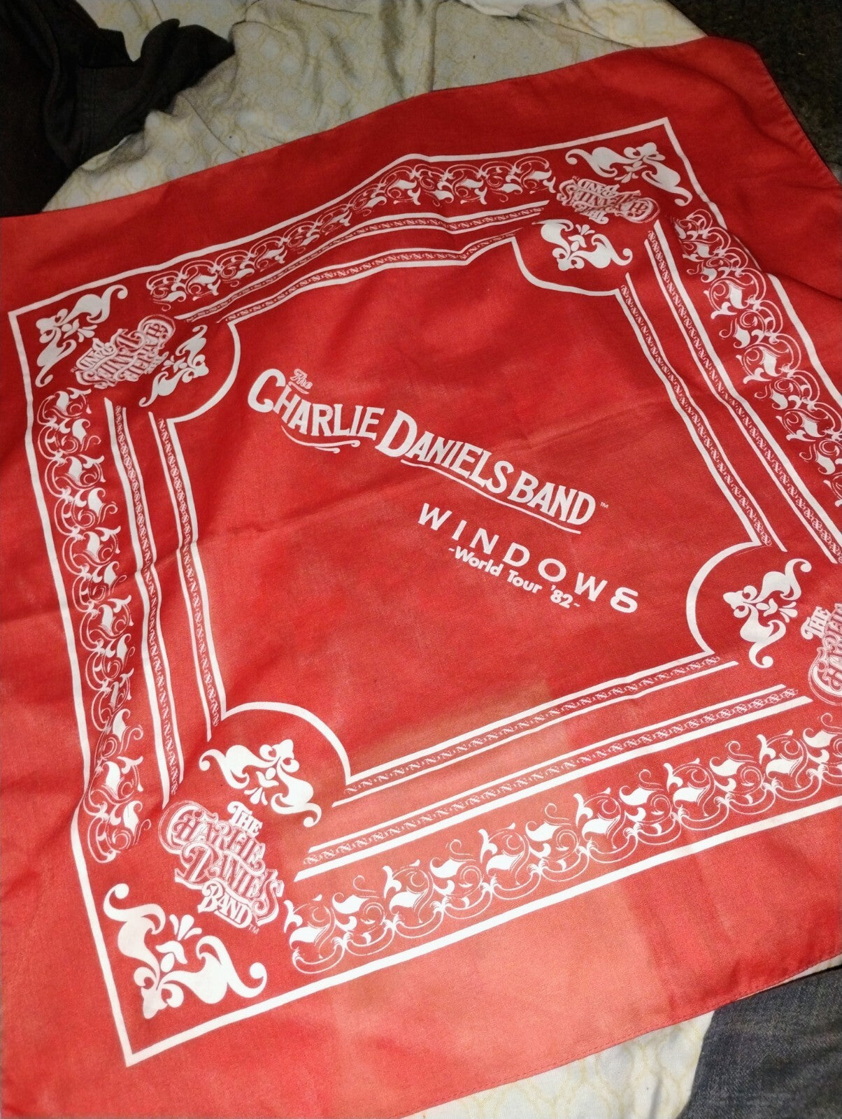 Charlie Daniels Windows World Tour 82 Vintage Country Music  Concert Bandana