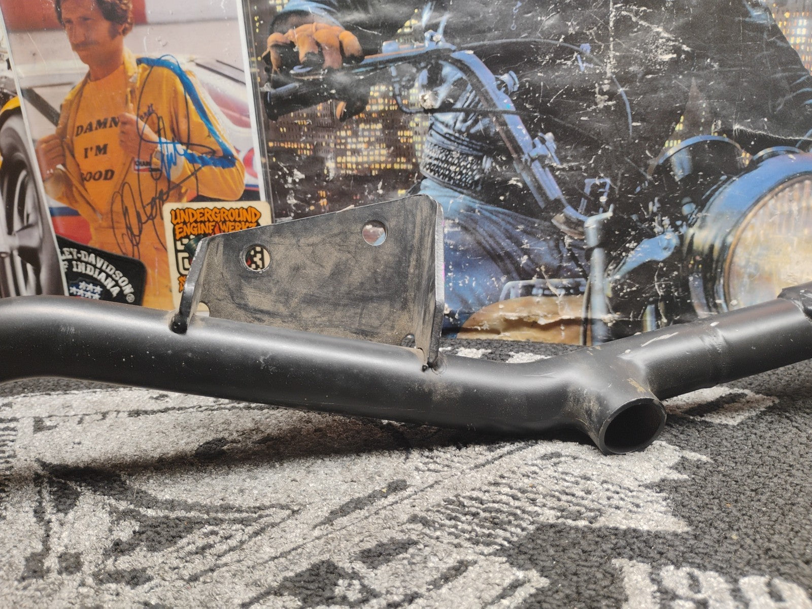 OEM Harley-Davidson Sportster Exhaust Support Bracket Black Steel