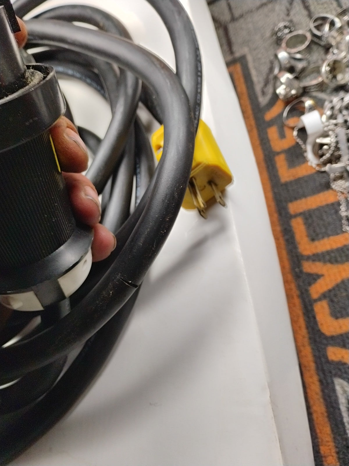 20' 12/3 SOOW Portable Power Cable Flexible 600V weatherproof HUBBELL ENDS.