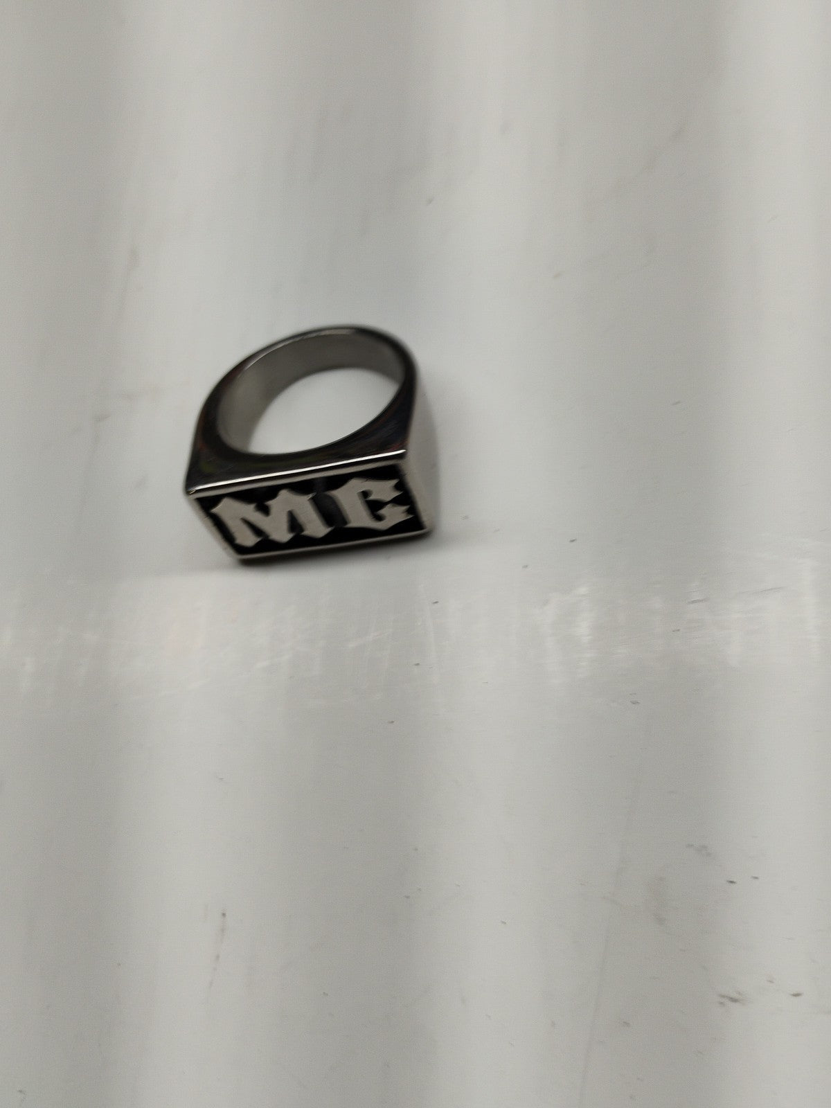 Men's Stainless Steel MC Motorcycle Biker Ring Size 9