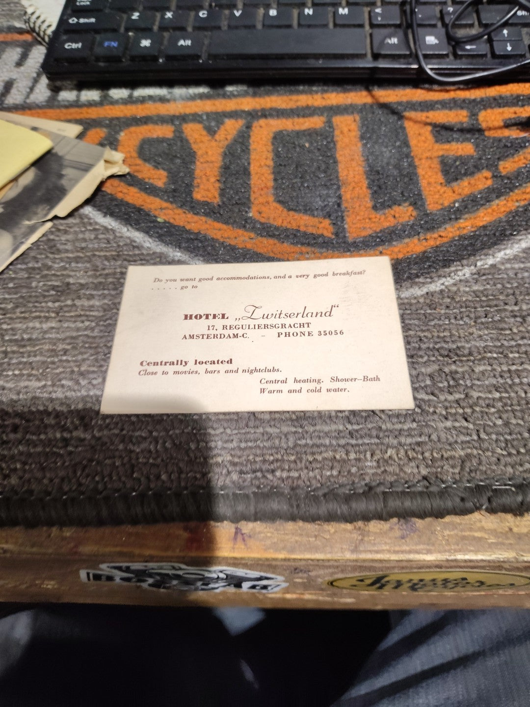 Amsterdam, Netherlands 1919 Switzerland Hotel Card Ww1  Broth Card