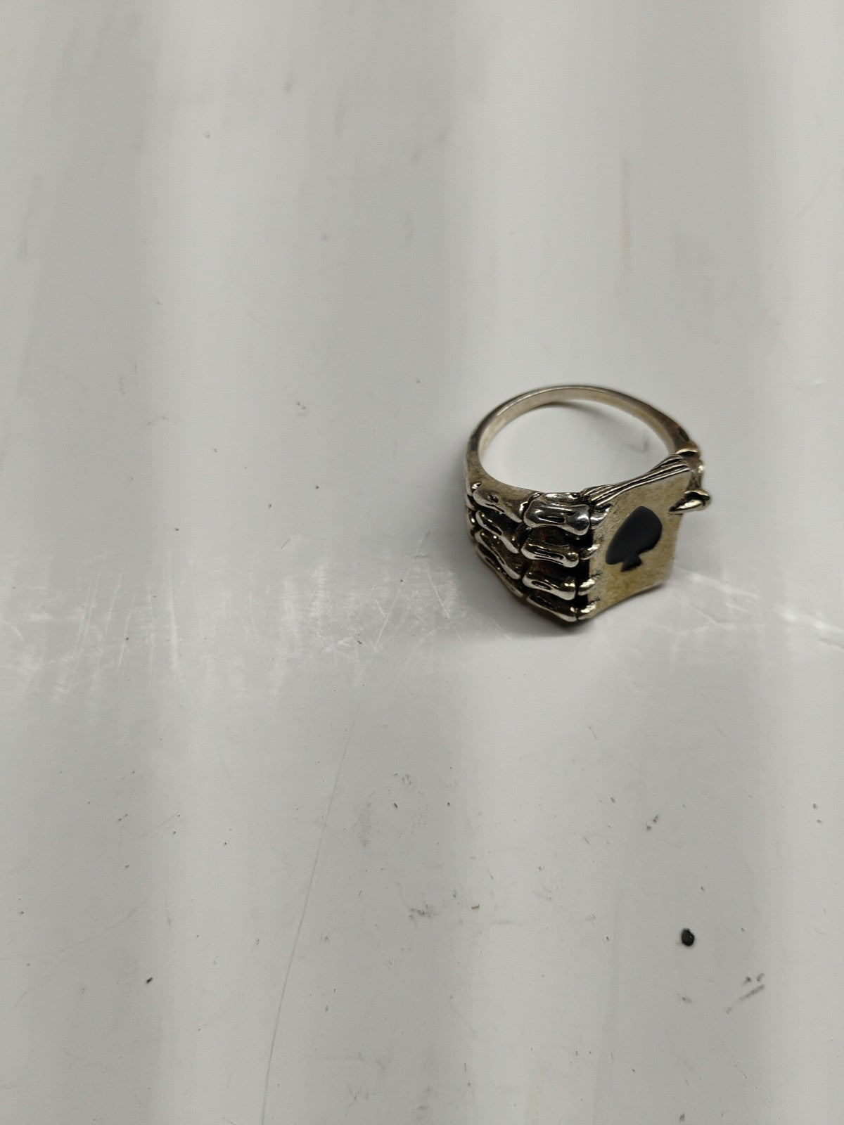 SKULL Hand Lucky Poker Winner King TheBikerMetal Silver Ring for Harley TR134