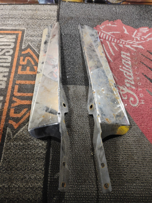 Set of Harley Chrome Wind Guard Windshield Deflector