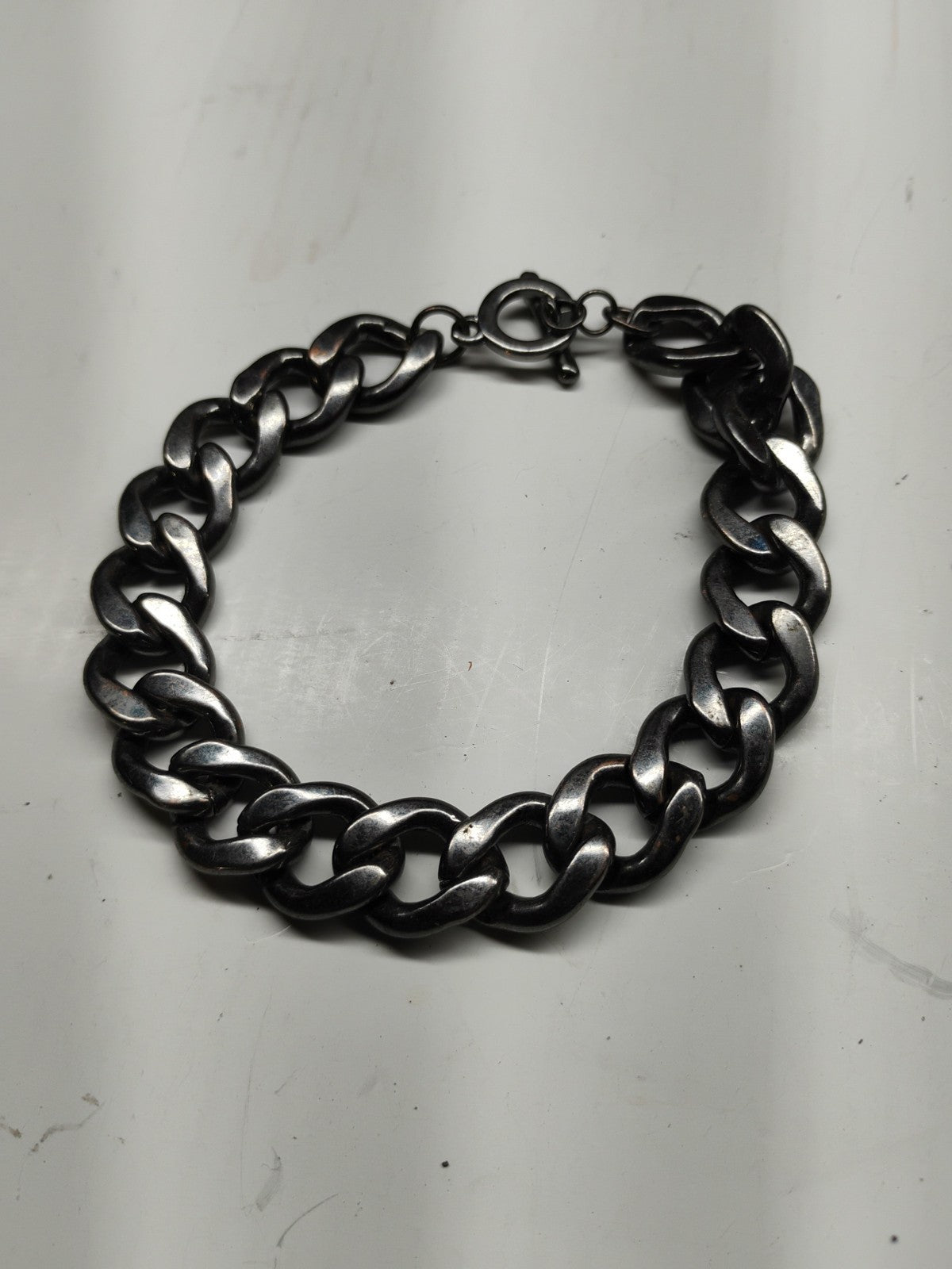 Lia Sophia "Palladian" Thick Chain Link Hematite Bracelet