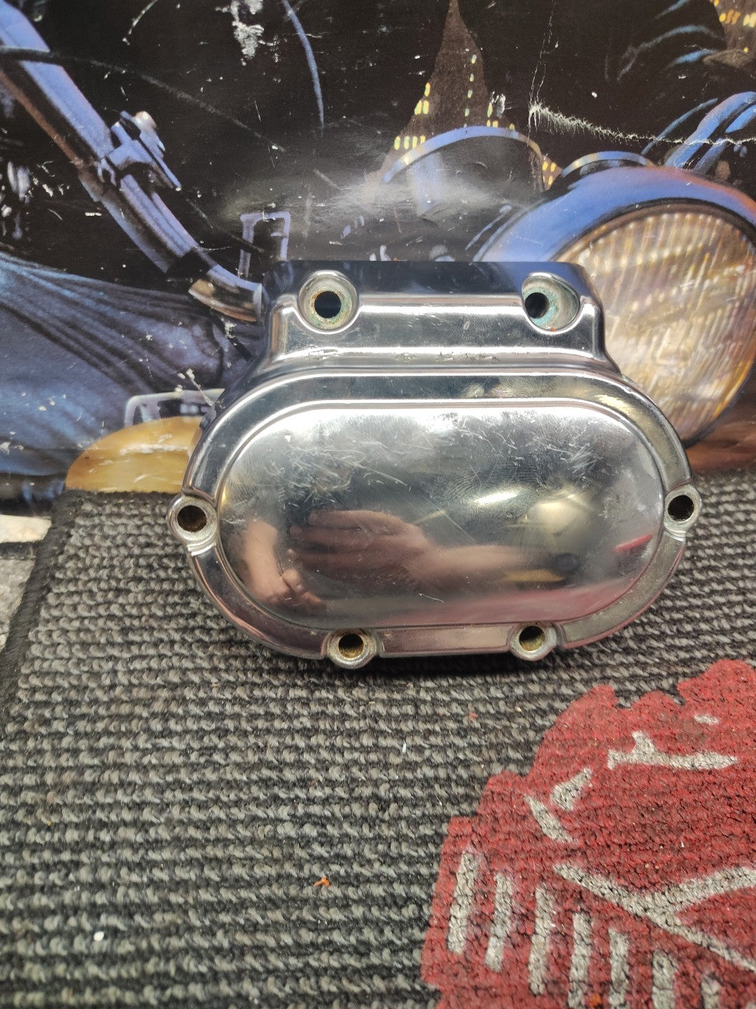 HARLEY DAVIDSON TRANSMISSION COVER CHROME Clutch Ramp & Dipstick 37082-99