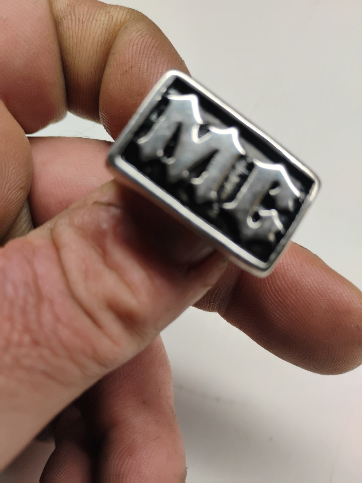 Men's Stainless Steel MC Motorcycle Biker Ring Size 9