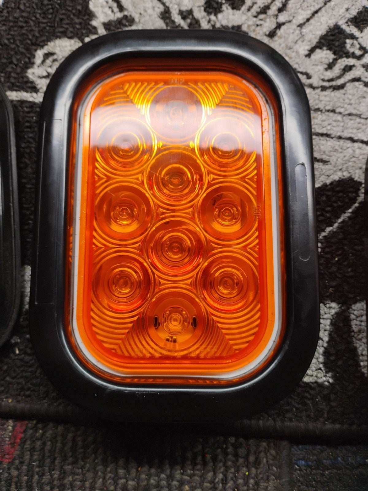3pc Amber 5" x 3" Rectangular LED Tail Light DOT 80 Inch Trailer Tow Truck