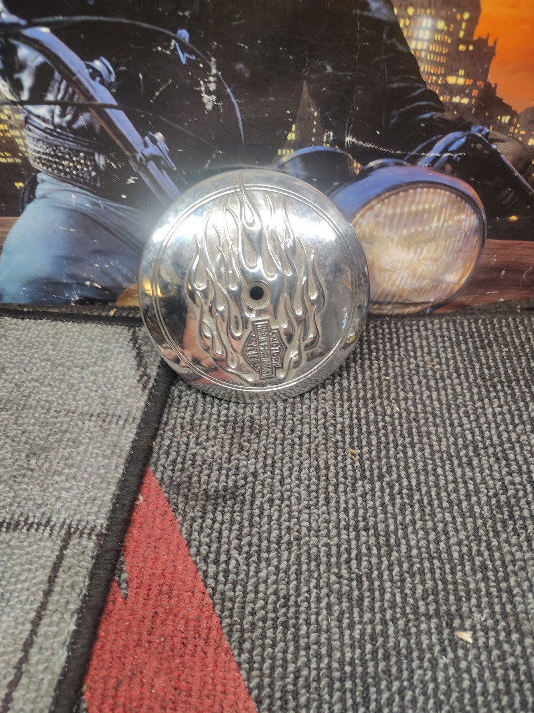 [USED] Harley Genuine Chrome Flame Air Cleaner Trim 29430-06 