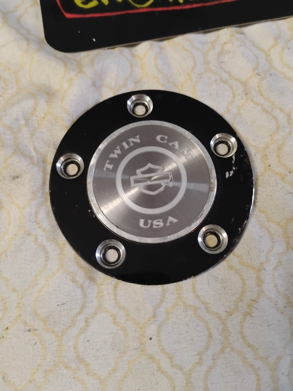 HARLEY DAVIDSON MULTI-FIT 1999-UP TWIN CAM COVER NOS OEM 32519-10 BLK/CHROME