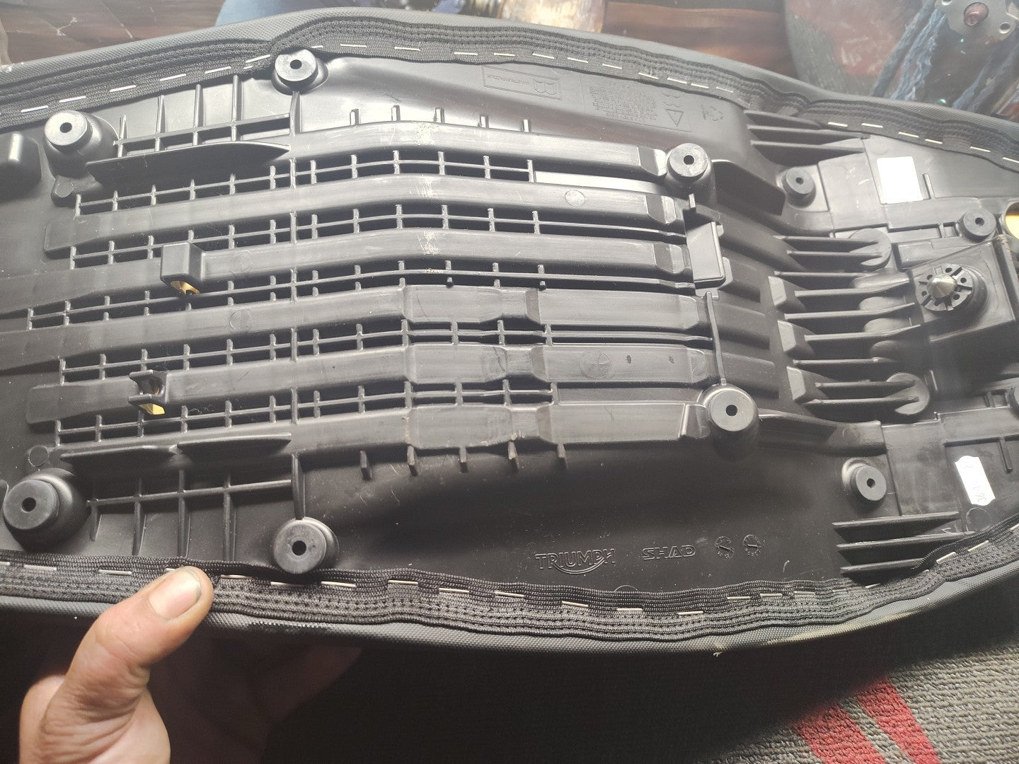 Lowered two-seater saddle, black, original a9700886, Triumph Tiger 660 Sport