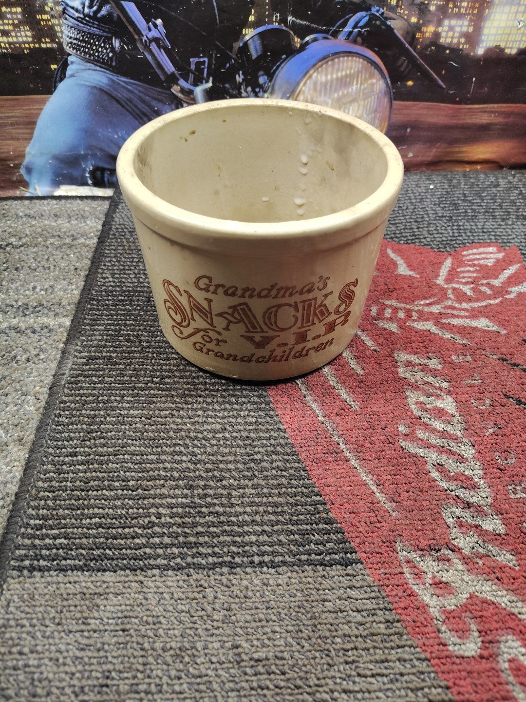 VintPottery Crock "Grandma's Snacks for V.I.P. Grandchildren"Candle Crock