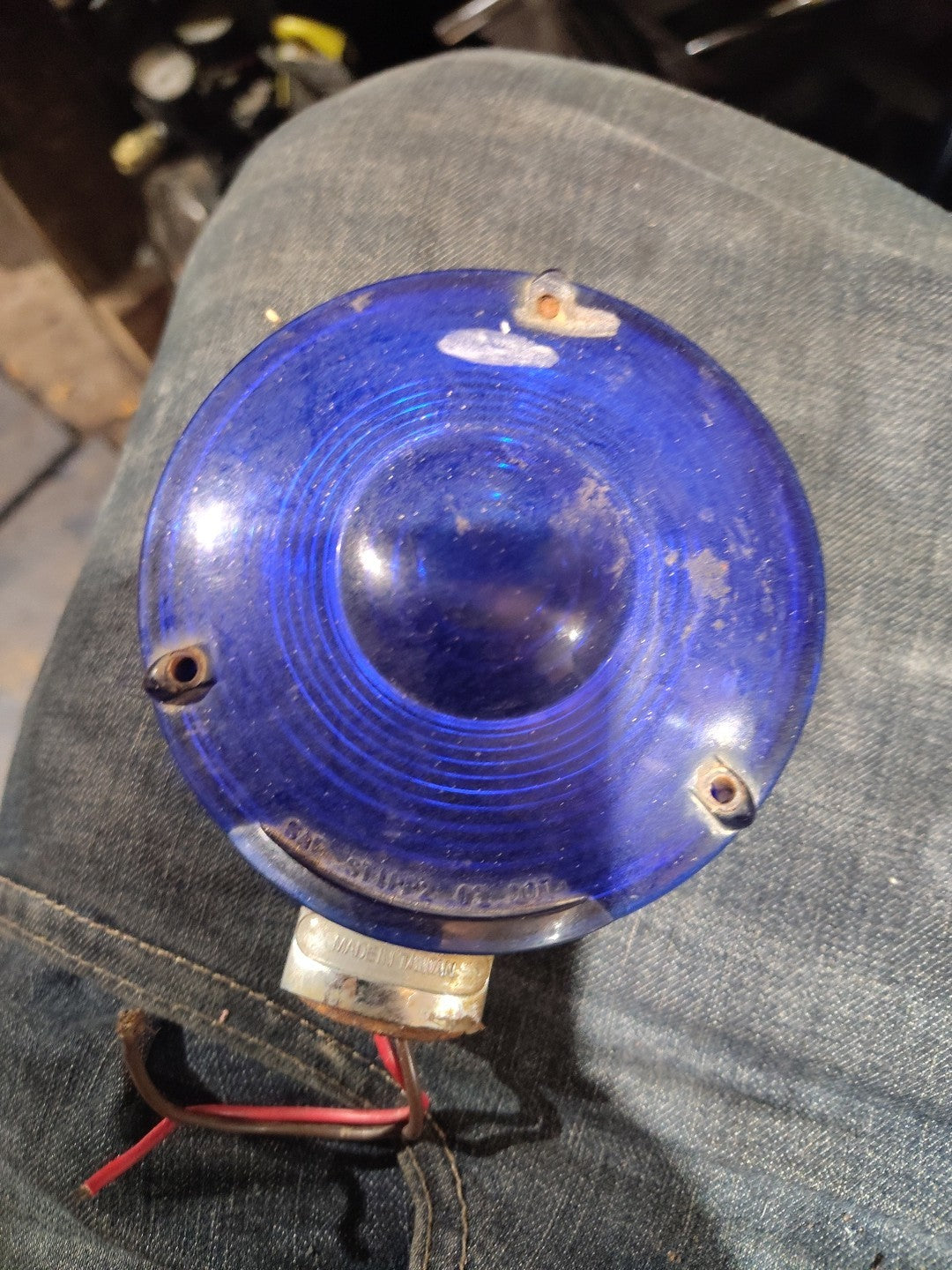 Vintage Cyclestat Blue Flashing Light SAE STI64.For Parts Non Working Condition.