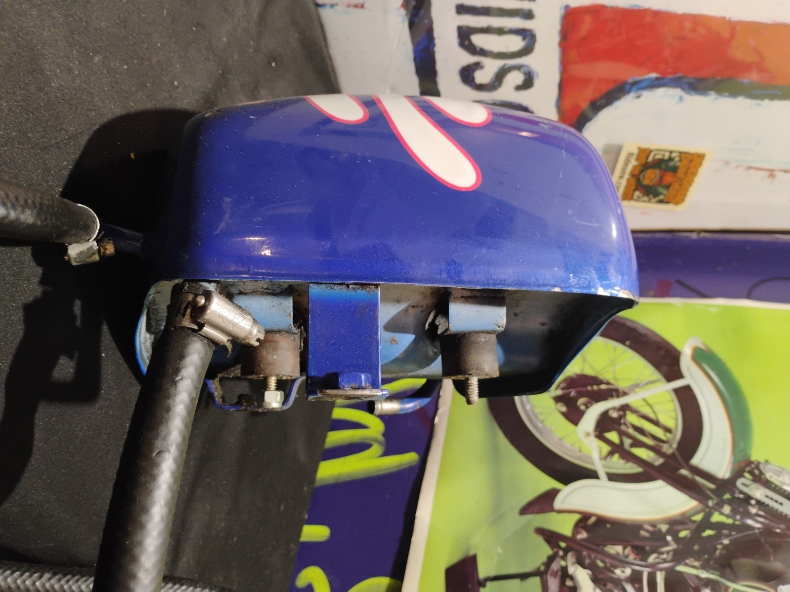 Harley Davidson Sportster oil tank Custom Paint Red White Blue 