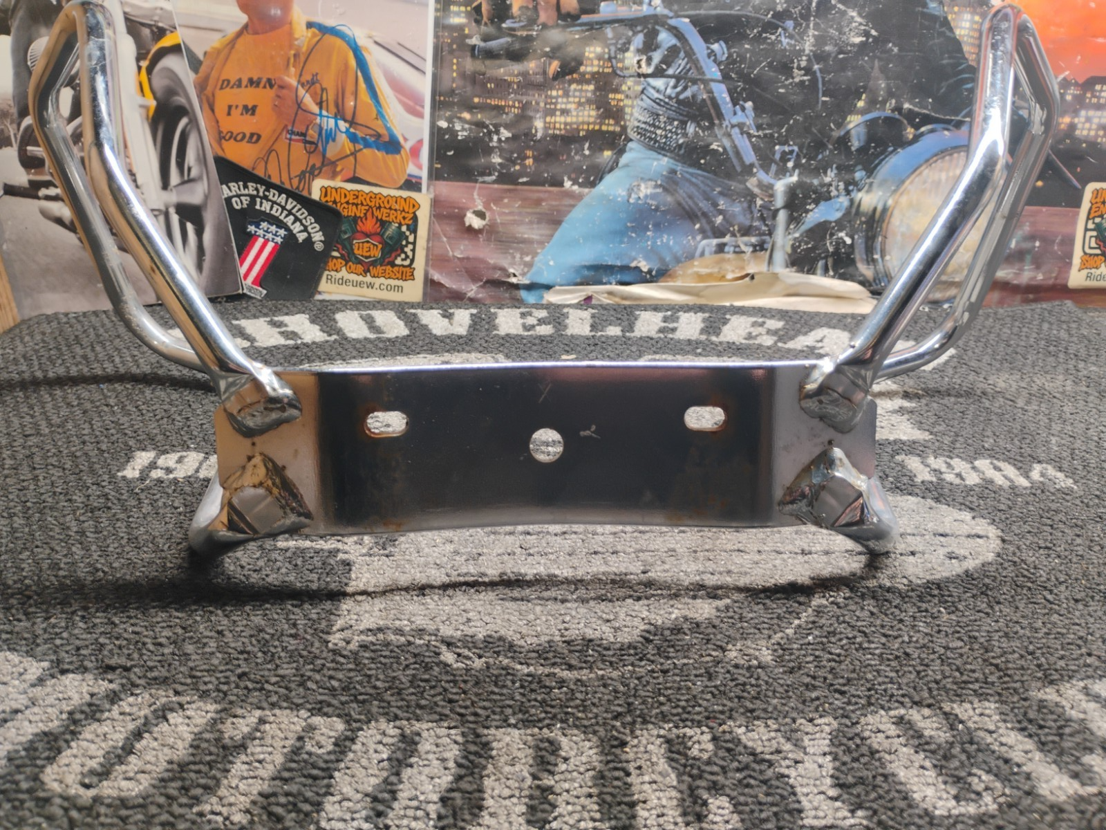 Harley-Davidson Touring FLH Rear Passenger Grab Bar Chrome OEM 91583-99