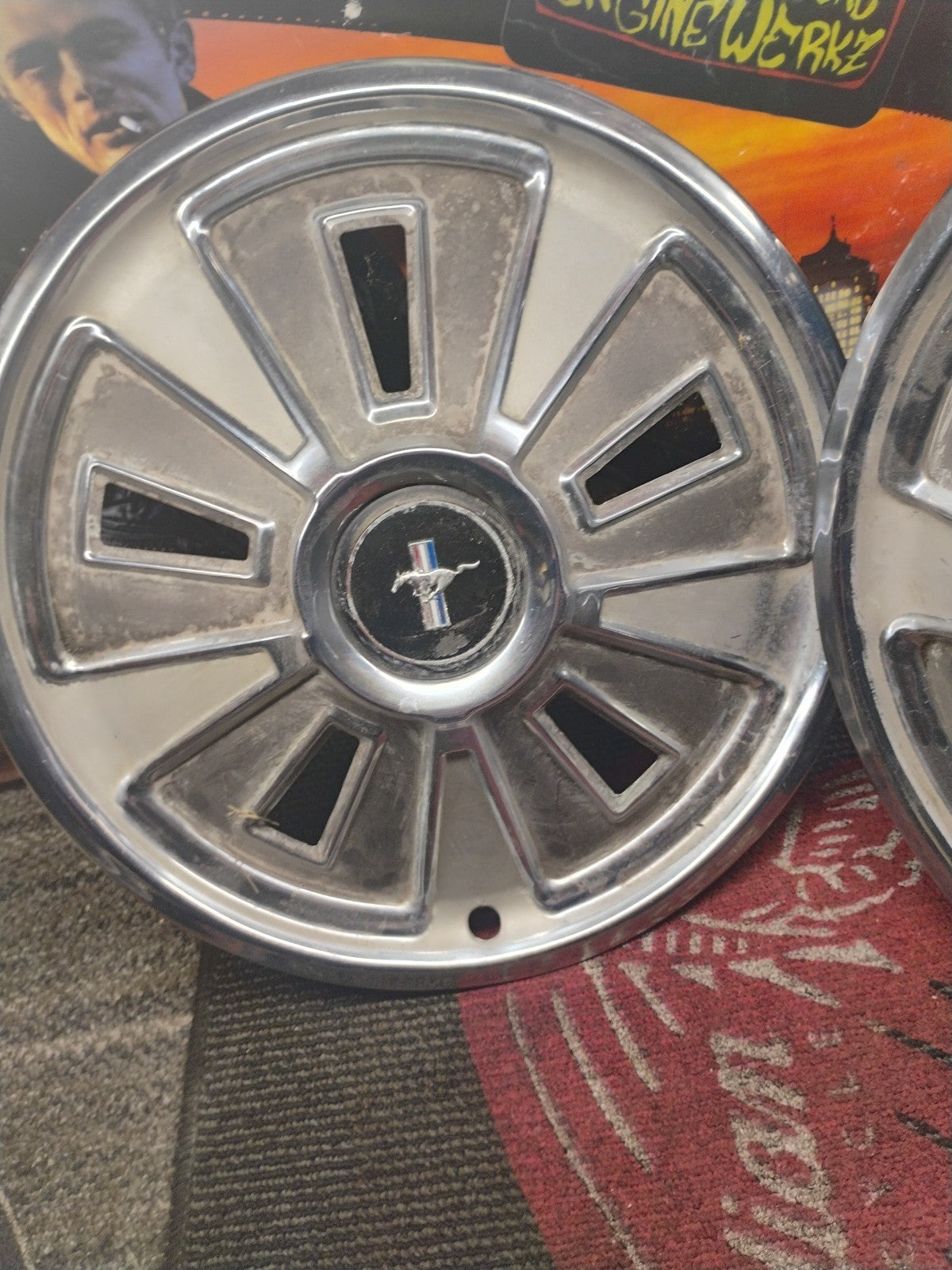 Set (4) OEM 1966 14" Ford Mustang Stainless Wheel Covers Hubcaps & Rat Rod  997