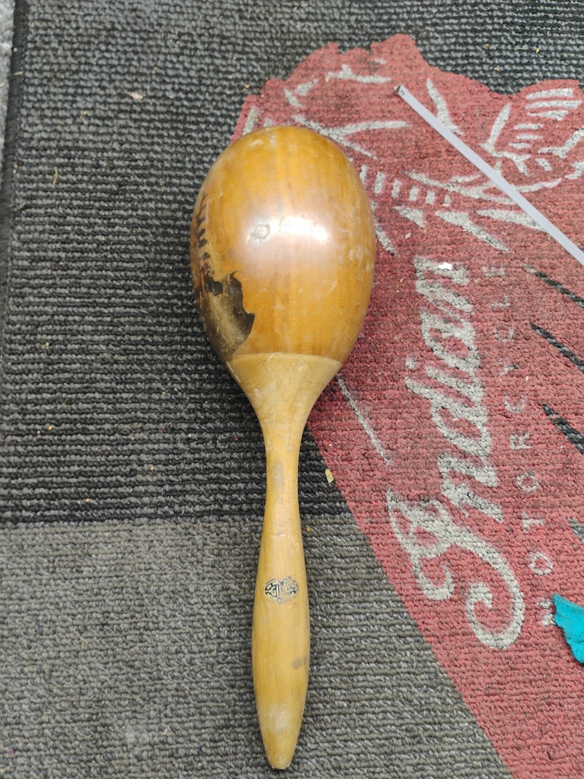 VINTAGE WOODEN MARACAS  (one)